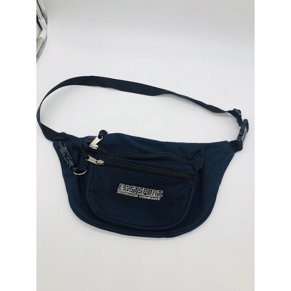Vintage 1990s EastSport Outdoor Company FANNY PACK Navy Blue Waist Belt Bag - Picture 4 of 9